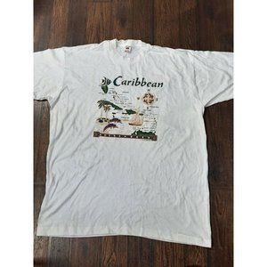 Vintage 1995 Caribbean 90s Cuba, Bahamas, Single Stitch T Shirt Mens Size XXXL.